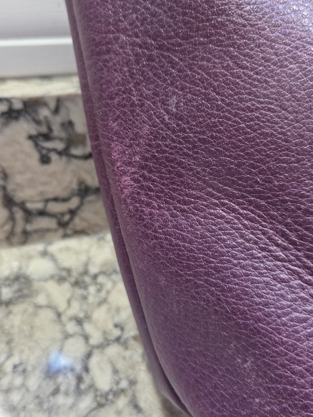 Portland Leather Plum Tote with Dark Brown Straps - Picture 5 of 5